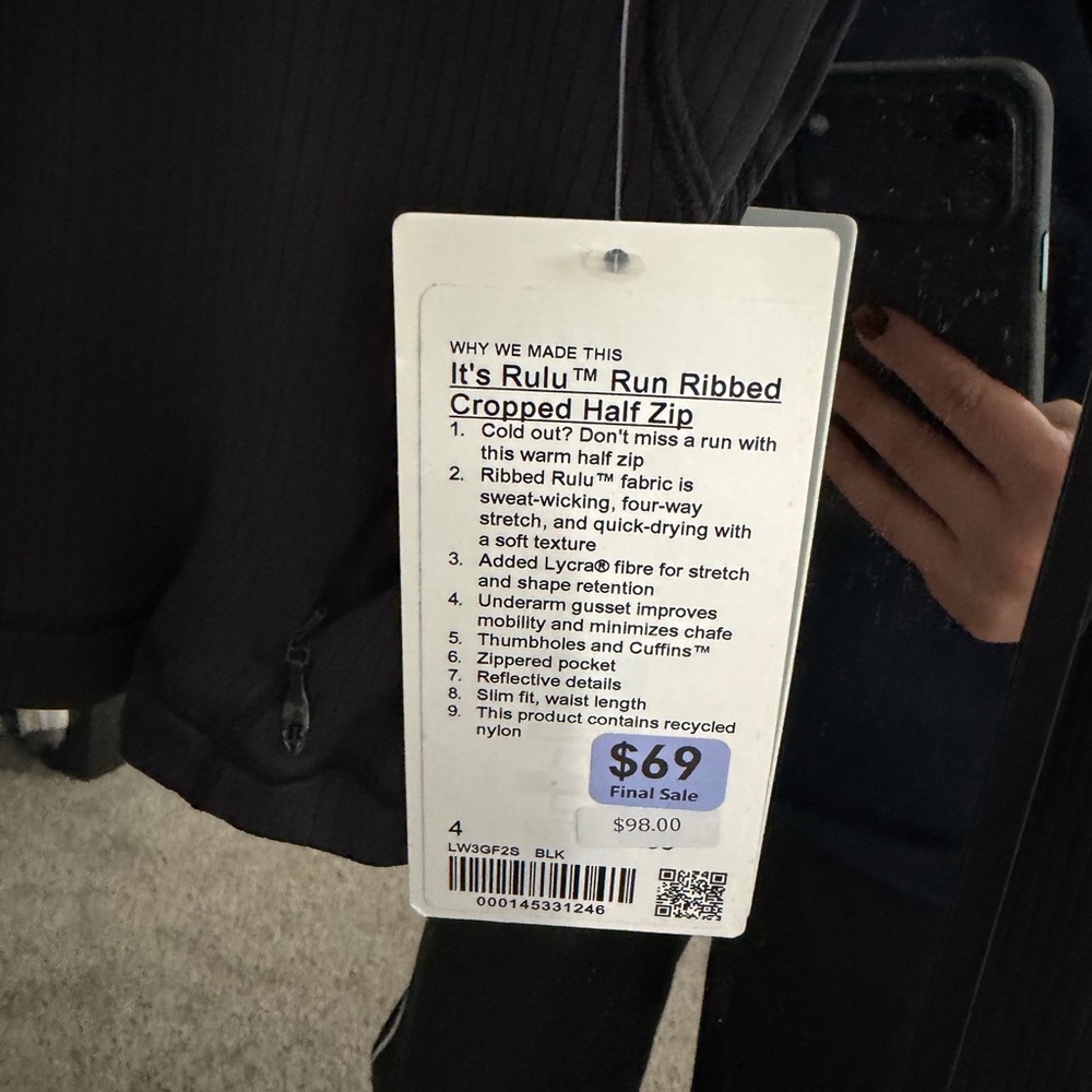 Lululemon It's Rulu ™ Run Ribbed
Cropped Half Zip - Picture 2 of 4